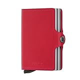 Secrid Twin wallet leather amazon red, Credit Card Wallet / with RFID protection, with one click all cards slide out gradually. Up to 18 cards