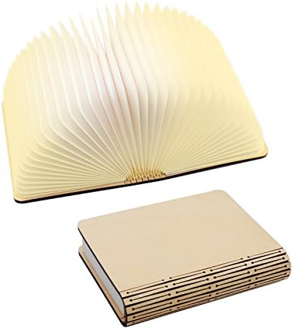 USB Rechargeable Wooden Folding Book Light – Miniteasure Magicfly LED Table Light for Decor，Magnetic Design Lamp，Creative Gift for Valentine's Day,Best Gift for Lover, Family ,Friends, Children