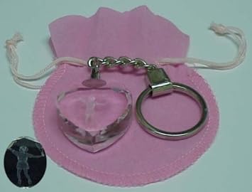 Amazon Com Pink Heart Crystal Laser Female Tennis Player Keychain Key Chain Brand New Key s And Chains Office Products