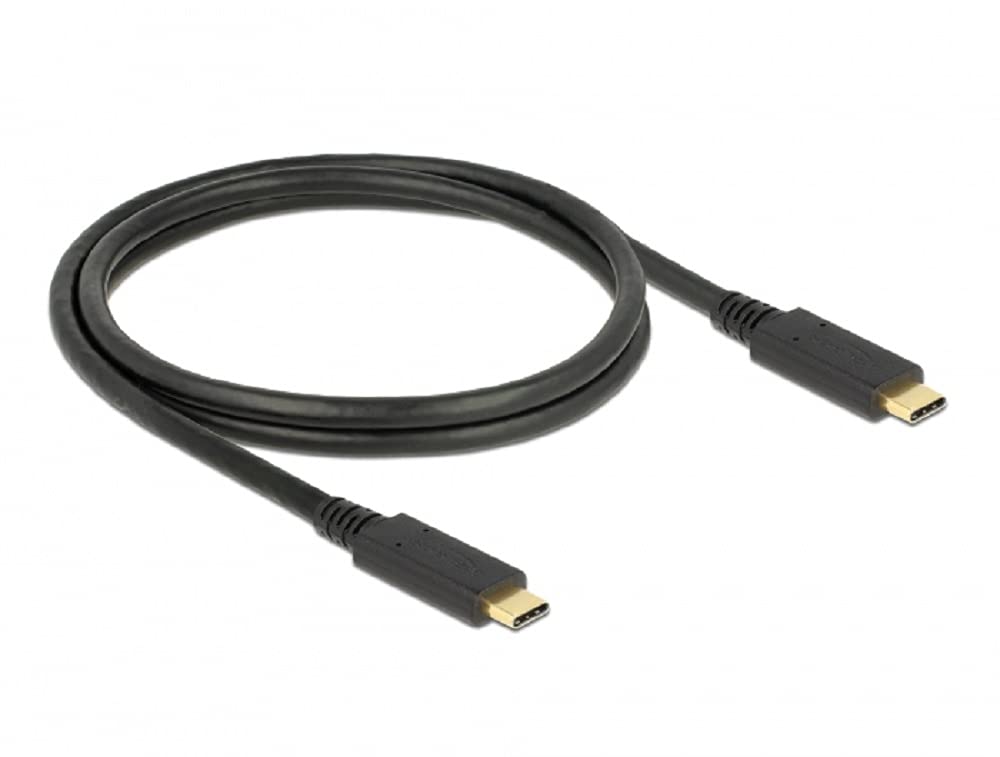 Delock USB 3.1 Gen 2 (10 Gbps) Cable Type-C to Type-C, E Marker, Output Current up to 5A 1 Meter