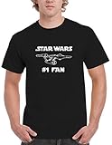 BBT Mens Star Wars #1 Fan Star Trek USS Enterprise T-shirt Tee XL Black