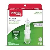 Playtex Baby Nurser Baby Bottle with Drop-Ins Disposable Liners, Closer to Breastfeeding, 8 Ounce - 3 Pack