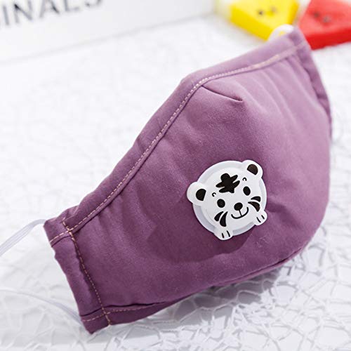 CHUANGLI 3 Pack Cute Kids Anti PM 2.5 Pollen Dust Mask Washable Cotton N95 Masks with Valve Replaceable Filter