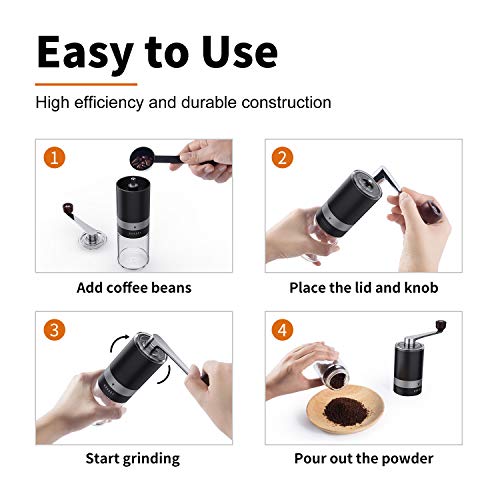 Manual Coffee Grinder with adjustable Coarse Setting, Premium Stainless