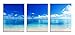 3 Panels Blue Ocean Wall Art Photograph Printed on Canvas for Home Wall Decoration Bathroom Decor Wall Art For Bedroom Overall Size 16Inch Hight And 36Inch Wight