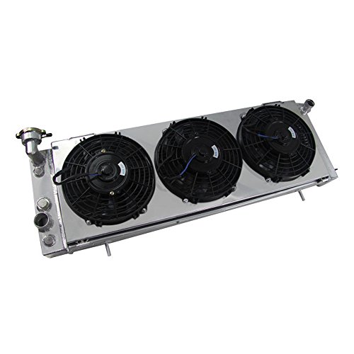 OzCoolingParts Jeep Cherokee Radiator Fan Shroud Kit, Full Aluminum Radiator + 3 x 9" Cooling Electric Fan w/Shroud for 1991-2001 Jeep Cherokee XJ/Comanche 2.5 4.0, L4 V6 Auto Engine