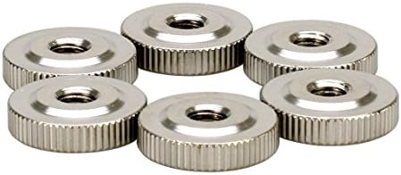 M3 Knurled Nut,Flat Knurled Nut,Knurled Thumb Thin Nut,Nickel Plating,Pack 20 pcs