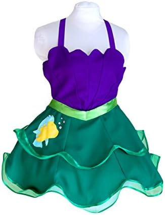 Little Mermaid - Princess Ariel - Cosplay Apron Dress in a Retro Pinup Style - With Flounder and Rhinestone Detail