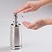 mDesign Stainless Steel Bath Accessory Set, Soap Dispenser Pump, Toothbrush Holder, Tumbler - 3 Pieces, Brushed/Chrome