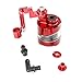 OUMURS Motorcycle Brake Clutch Cylinder Fluid Reservoir Oil Cup with Mounting Bracket Set CNC Machined Aluminum Transparent PMAA Universal Fits For Honda Yamaha Suzuki Harley Ducati CBR GSXR YZF (Red)