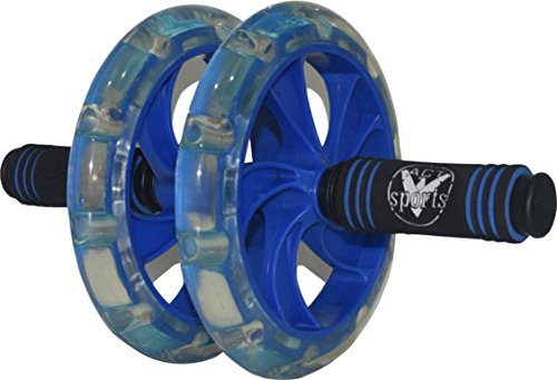 V-Act-Sports-PRO-ABS-Workout-Roller-Wheel-Exercise-Equipment-wKnee-Mattress-Sturdy-and-Well-Made-Blue-PP-Fit-for-All-Surfaces-and-Extremely-Light