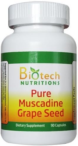 Muscadine Grape Seed 100% Pure Muscadine Grape Seed 90 capsules per bottle 650mg per capsule by Biotech Nutritions