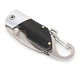 FunnyDay Black Mini Folding Knife Outdoor Camping Survival Ebony Handle Keychain Pocket