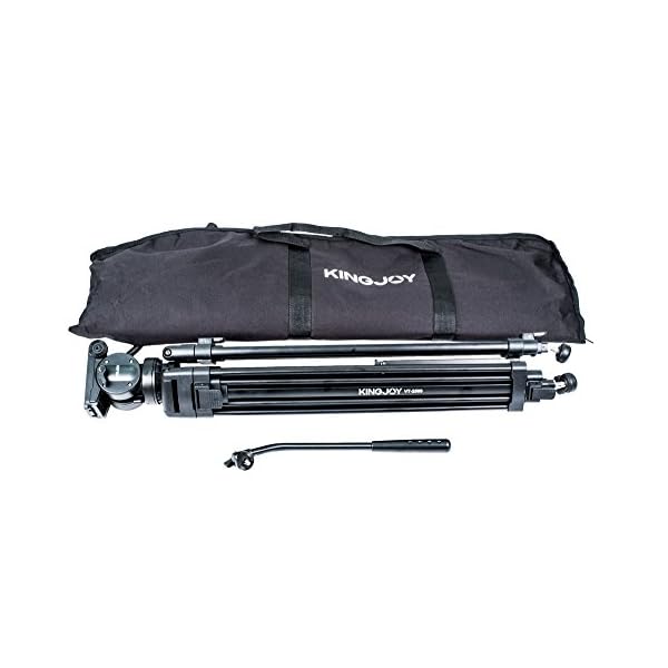 kingjoy VT-2500 Professionelles Video-Stativ, 155 cm, Aluminium, mit fließendem Video-Kopf – Bild 7