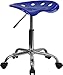 Flash Furniture Taylor Vibrant Nautical Blue Swivel Tractor Seat and Chrome Stool with Contoured Comfort Seat
