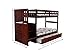 Discovery World Furniture Mission Twin Over Full Staircase Bunk Bed with Trundle in Merlot Finish