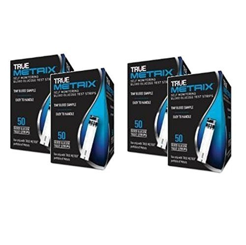 True Metrix Blood Glucose Test Strips Box of 50x4