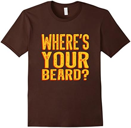Mens Where's your beard? shirt XL Brown