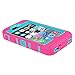 iPhone 4S Case,Shockproof Heavy Duty Combo Hybrid Defender High Impact Body Rugged Hard PC & Silicone Case Protective Cover For Apple iPhone 4 4S (Rose Green)