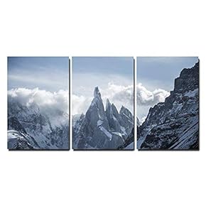 Mountain Covered with Snow Cerro Torre South America x3 Panels