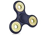 WUTL Fidget Hand Spinner Stress and Anxiety Relief Toy Stress Reducer Reliever (Black-Gold)