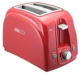 Cookmate 2-Slice Toaster, 7 Temperature Levels, Sleek Unibody Frame - Quick Bagel Button - Multiple Colors Available - Classic Performance And Power - 750W ETL-Listed, By Unity (Red)