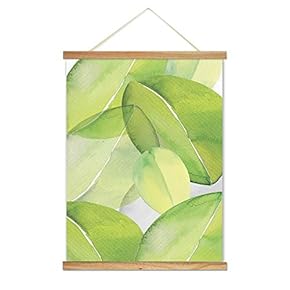 Hanging Poster NO Magnetic Wooden Framed, Colorful Leaves Fulfilled Home Wall Canvas Prints Decoration Ready to Hang - 18"x24" inches