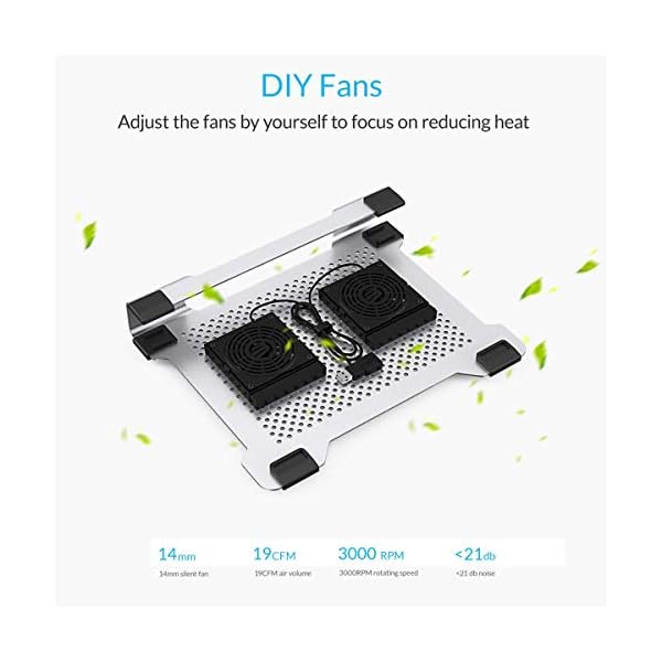 Orico-Aluminium-Laptop-Cooling-Pad-Stand-Potable-Cooler-Pad-with-2-Movable-Quiet-Fans-for-11-15-Inch-Macbook-and-Laptops Orico Aluminium Laptop Cooling Pad Stand Potable Cooler Pad with 2 Movable Quiet Fans for 11-15 Inch Macbook and Laptops