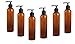 8 Oz Plastic PET Bullet Bottle (Amber) with Lotion Pump Dispenser (Set of 6)