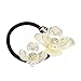 Canserin Pearls Diamond Flower Hair Band Rope Scrunchie Ponytail Holder