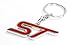 iJDMTOY Chrome Polished Alloy Metal RED ST Key Chain Ring Keychain for Ford Focus Fiesta, etc
