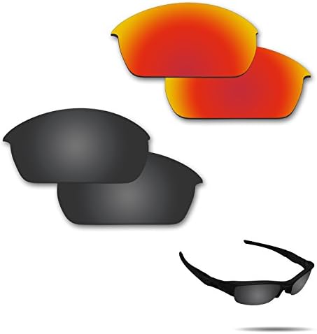 Fiskr Anti-Saltwater Polarized Replacement Lenses for Oakley Flak Jacket Sunglasses 2 Pairs Packed