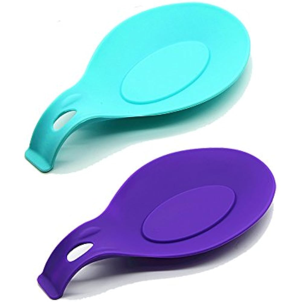 DAPOTO Set Of 4 Silicone Spoon Rest Kitchen Holders For Stove Size