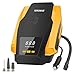 Tire Inflator, TEROMAS Air Compressor Pump, 12V DC Portable Auto Tire Pump with Digital Display up to 150PSI for Car, Bicycle and Other Inflatables (yellow)