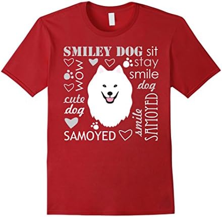 Mens Samoyed make me smile funny t-shirt(men/women/kids) 2XL Cranberry