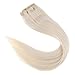 Sunny Ombre Clip in Hair Extensions Human Hair Invisible Clip in Hair Extensions Human Hair Light Brown Ombre Platinum Blonde Human Hair Clip in Extensions Ombre Hair Extensions 7pcs 14inch