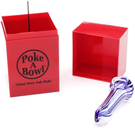 Poke A Bowl Ashtray - Clean Your Ash Hole; The Only Odor Proof, Heat Resistant, Pet-Friendly, Ash & Resin Removing Travel Box Ashtray with A Lid (Maverick Red)