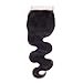 DFX Hair (TM) 8~30 inches 1 Bundle 100g Body Wave Brazilian Virgin Human Hair Extension, Natural Color (4×4 closure free part 10 inches)