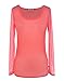 Imagenation Women's Long Sleeve Mesh Top Sheer See Through Round Scoop Neck Stretchy