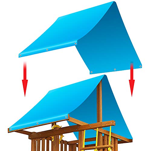 TANCHEN 52" x 90" Outdoor Swingset Shade Kids Playground Roof Canopy Waterproof Cover Replacement Tarp Sunshade