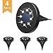 PREKIAR Solar Ground Lights, 8LED 800mah Solar Pathway Lights Outdoor IP65 Waterproof Garden Landscape Lighting for Yard Deck Lawn Patio Walkway-6000K (4 PACK)