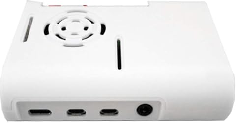 KJ-KUIJHFF - Carcasa de plástico ABS con ventilador de refrigeración para Raspberry Pi 4 modelo B Kit accesorios