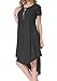 levaca Womens Summer Empire Waist Short Sleeve Casual T Shirt Midi Dress Black XL