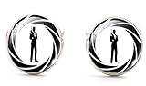 Steampunk - James Bond Cufflinks - Fantasy - Bond - Black White and Silver -Bond cufflinks