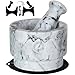 Mortar and Pestle Set Marble - 5.5 Inch, 17 Oz - Unique Double Sided - Pestle and Mortar Bowl Solid Stone Grinder - Guacamole Mortar and Pestle Large - INCLUDED: Silicone Lid/Mat and Spoon primary