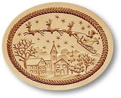 Santa in the Sky springerle cookie mold plus custom cutter