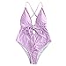 Bikinis para Mujer Sección Básica Traje De Baño De Color Sólido 2020 Moda Ropa De Playa Traje De Baño Liquidación! Purplethumb 1