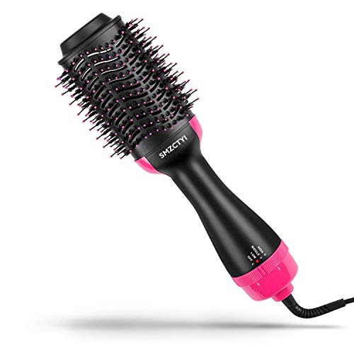 Hair Dryer Brush, SMZCTYI 3 IN 1 Electric One Step Hair Dryer & Volumizer & Styler, Negative Ion Anti-Scald Hot Air Brush, Salon Hair Straightener with Fast Drying & Cool Setting for All Hairstyles