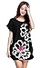 Anatoky Women's Causal Loose Plus Size Batwing Sleeve Floral Dress Long Shirt Tunic Blouse Top