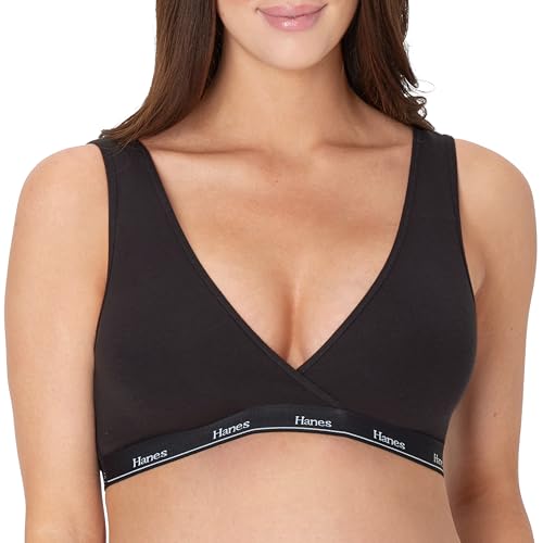 Hanes Women's Maternity Bra, Lounge Nursing Bralette, Moisture-Wicking, Odor Protection